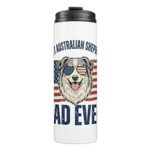 Best Australian Shepherd Dad Ever Patriotic Thermal Tumbler