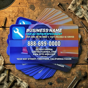 Best Auto Air Conditioner Car AC Service & Repair Business Card