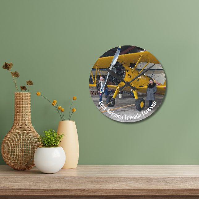 Best Aviation Friends Forever Photo Minimalist  Round Clock (Creator Uploaded)