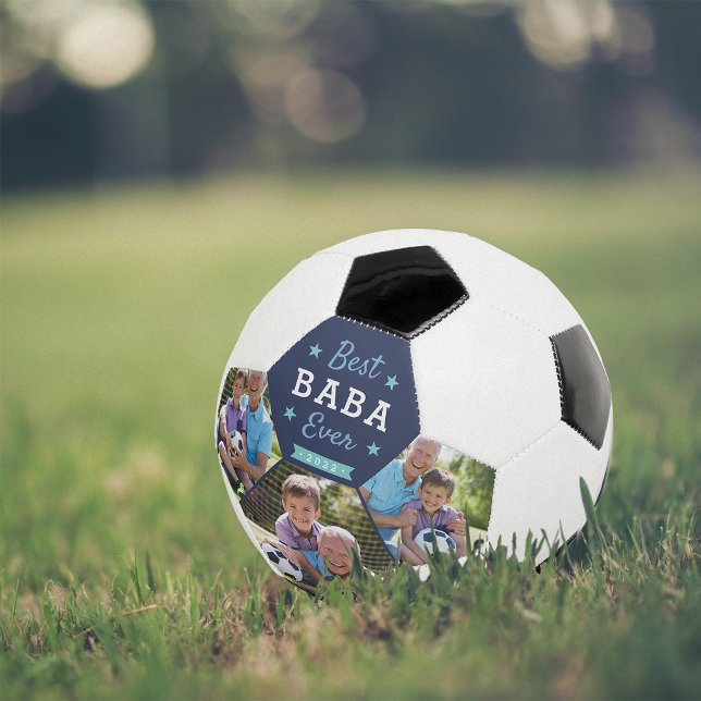 Best Baba Ever | Custom Grandpa Photo Soccer Ball (Creator Uploaded)