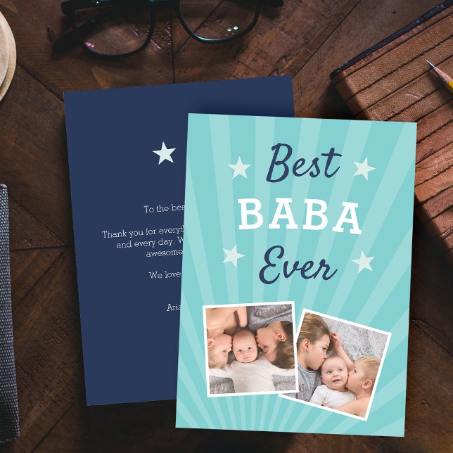 Best Baba Ever | Father's Day Flat Photo Card (Creator Uploaded)
