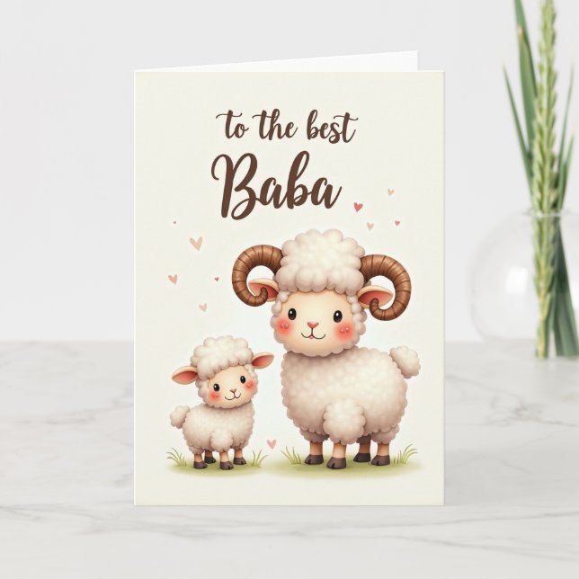 Best Baba Sheep Family Card (Front)