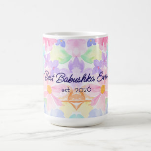 Best Babushka Mother's Day Watercolor Floral Coffee Mug
