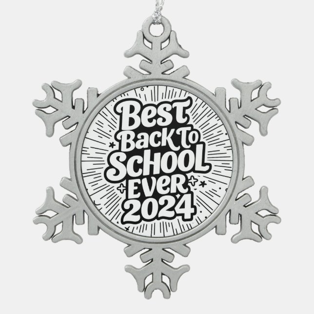 Best Back To School Ever Snowflake Framed Ornament (Front)