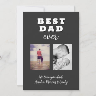Best Bad Ever 2 Photo Collage Father`s Day Holiday Card