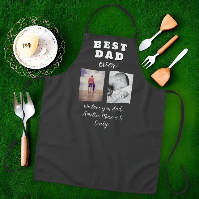 Best Bad Ever Father`s Day 2 Photo Collage Apron (Creator Uploaded)