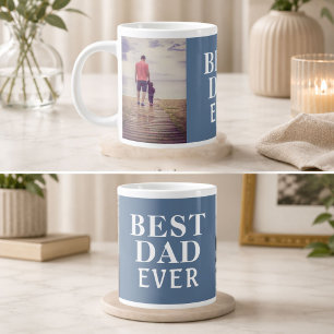 Best Bad Ever Father`s Day 2 Photo Collage Large Coffee Mug