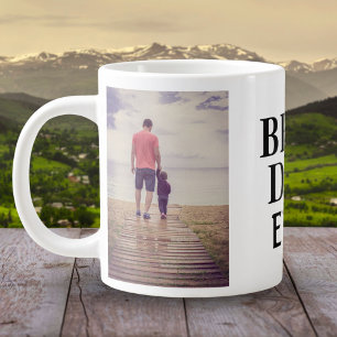 Best Bad Ever Father`s Day 2 Photo Collage Large Coffee Mug