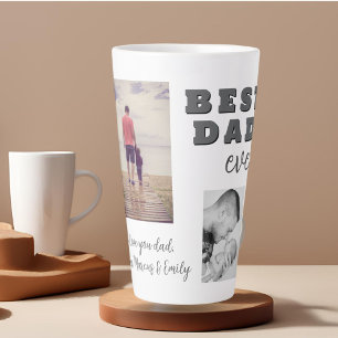 Best Bad Ever Father`s Day 2 Photo Collage Latte Mug
