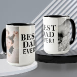 Best Bad Ever Father`s Day 2 Photo Collage  Mug<br><div class="desc">Best Bad Ever Father`s Day 2 Photo Collage Mug. Personalize the mug with your photos - insert two photos into the templates. Modern black bold typography Best Dad Ever on a white background - you can change any part of the text if you want. Create your own personal Father`s day,...</div>