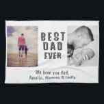 Best Bad Ever Father`s Day 2 Photo Collage Tea Towel<br><div class="desc">Best Bad Ever Father`s Day 2 Photo Collage kitchen towel. Personalise the towel with your photos - insert two photos into the templates. Modern bold typography Best Dad Ever - you can change any part of the text if you want. Create your own personal Father`s day gift for a dad....</div>