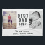 Best Bad Ever Father`s Day 2 Photo Collage Tea Towel<br><div class="desc">Best Bad Ever Father`s Day 2 Photo Collage kitchen towel. Personalise the towel with your photos - insert two photos into the templates. Modern bold typography Best Dad Ever - you can change any part of the text if you want. Create your own personal Father`s day gift for a dad....</div>