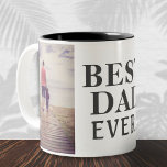 Best Bad Ever Father`s Day 2 Photo Collage Two-Tone Coffee Mug<br><div class="desc">Best Bad Ever Father`s Day 2 Photo Collage Coffee Mug / Personalize the mug with your photos - insert two photos into the templates. Modern black bold typography Best Dad Ever - you can change any part of the text if you want. Create your own personal Father`s day gift for...</div>