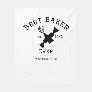 Best baker ever add name text baking est year cook fleece blanket