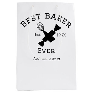 Best baker ever add name text baking est year cook medium gift bag