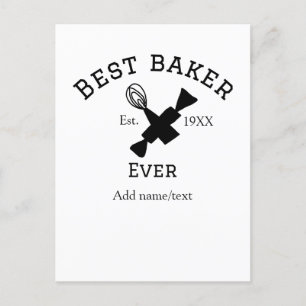 Best baker ever add name text baking est year cook postcard