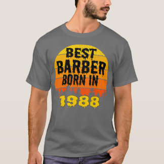 Best Barber Born In 1988 Birthday Vintage T-Shirt