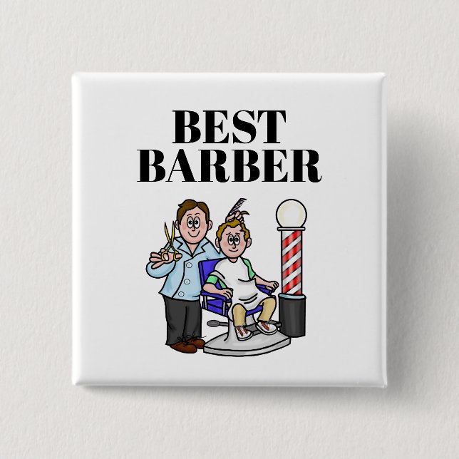 Best Barber Button - Cutting Hair (Front)