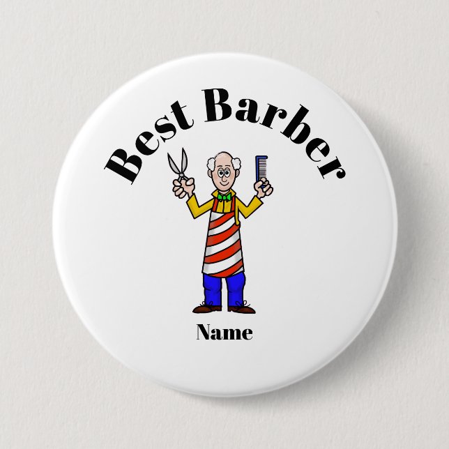 Best Barber Button - Older Barber (Front)