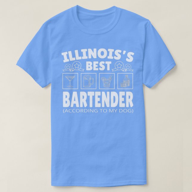 Best Bartender Illinois T-Shirt (Design Front)