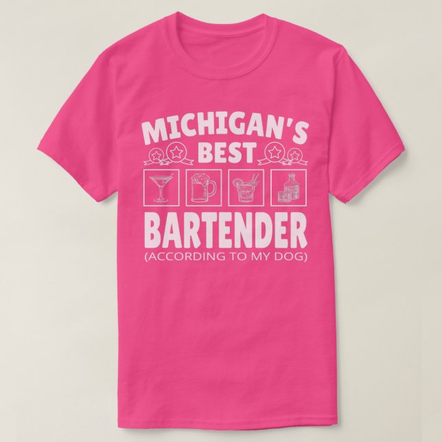 Best Bartender Michigan T-Shirt (Design Front)
