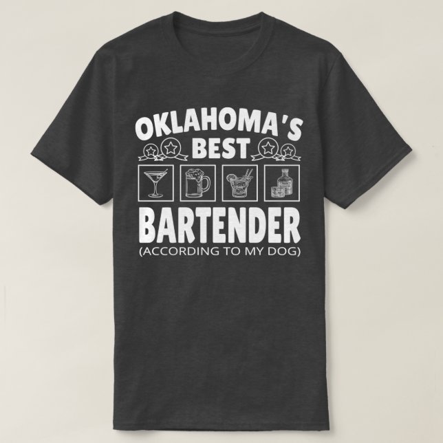 Best Bartender Oklahoma T-Shirt (Design Front)