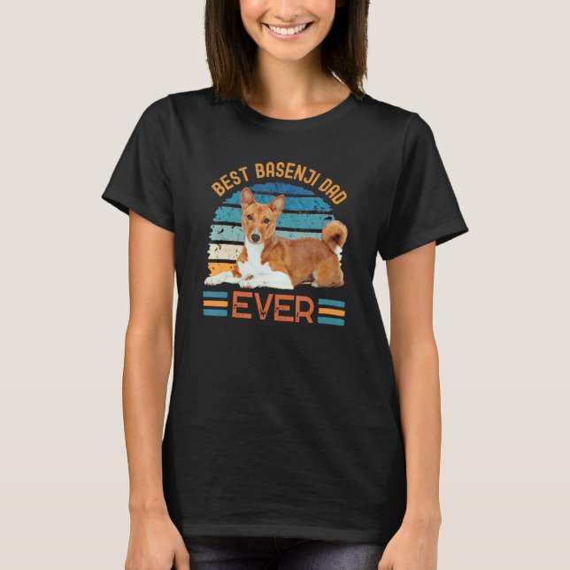 Best Basenji Dad Ever Dog Father's Day Tee (Front)