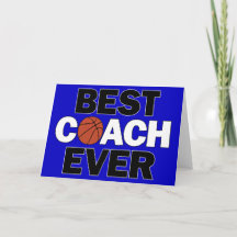 Best Basketball Coach Ever Custom Colour Greeting