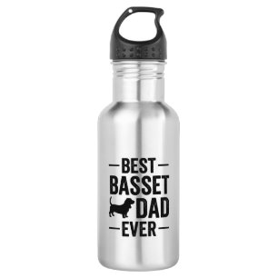 Best Basset Dad Ever Vintage Engraving Dog Shirt D 532 Ml Water Bottle