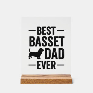 Best Basset Dad Ever Vintage Engraving Dog Shirt D Acrylic Sign