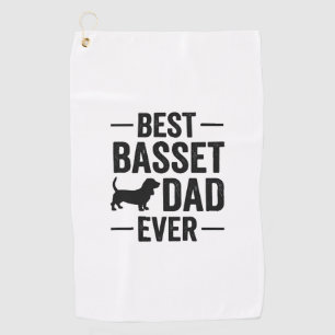 Best Basset Dad Ever Vintage Engraving Dog Shirt D Golf Towel