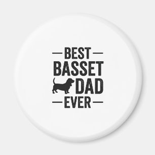 Best Basset Dad Ever Vintage Engraving Dog Shirt D Magnet