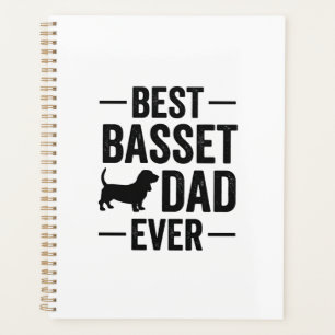 Best Basset Dad Ever Vintage Engraving Dog Shirt D Planner