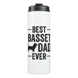 Best Basset Dad Ever Vintage Engraving Dog Shirt D Thermal Tumbler