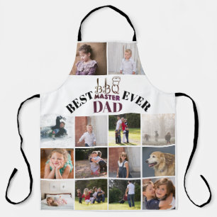 Best BBQ master dad Fathers Day burgundy photo Apron