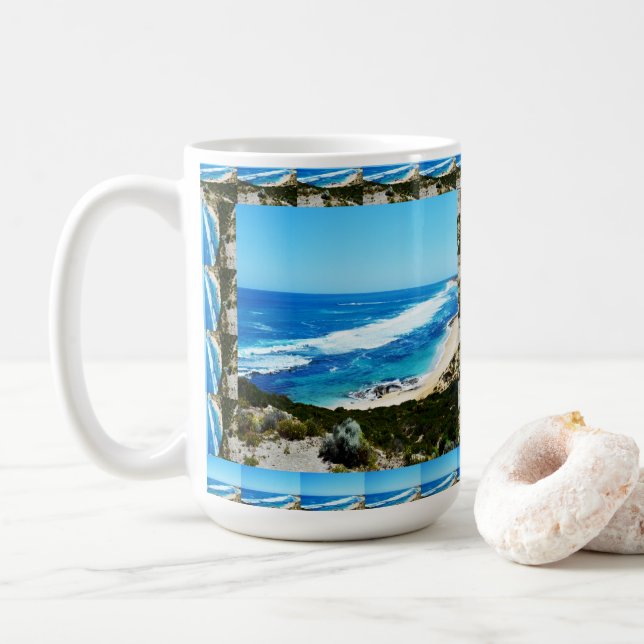 Best Beach Views Framed, Coffee Mug (With Donut)