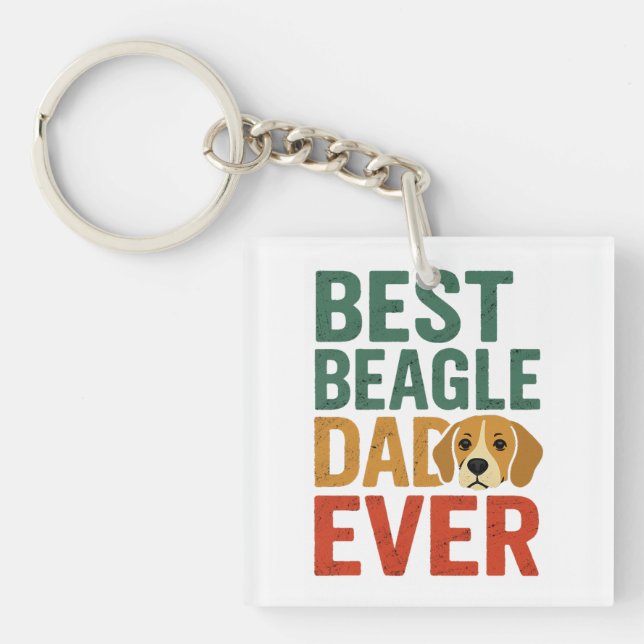 Best Beagle Dad Ever Key Ring (Front)