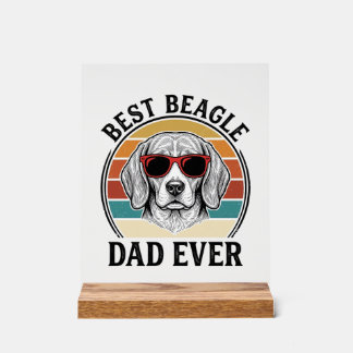 Best Beagle Dad Ever Vintage Beagle Shirt Design_1 Acrylic Sign