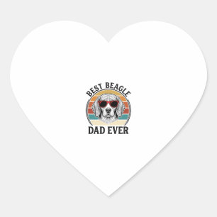 Best Beagle Dad Ever Vintage Beagle Shirt Design_1 Heart Sticker