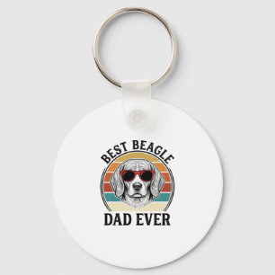 Best Beagle Dad Ever Vintage Beagle Shirt Design_1 Key Ring