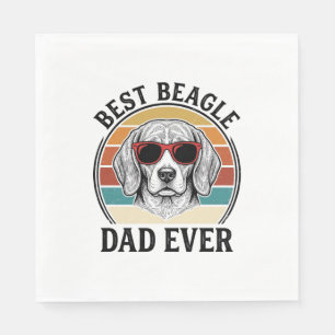 Best Beagle Dad Ever Vintage Beagle Shirt Design_1 Napkin