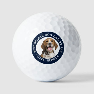 Best Beagle Dog Dad by Far Pet Photo Custom Golf Balls