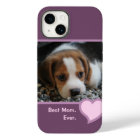 BEST BEAGLE MOM EVER PINK PURPLE PET DOG PHOTO 