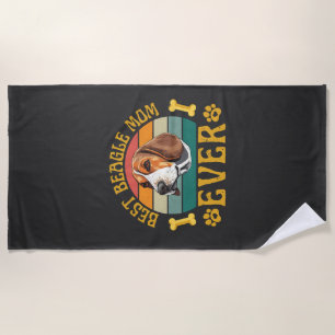 Best Beagle Mum Ever, Funny Beagle Dog Canine Beach Towel