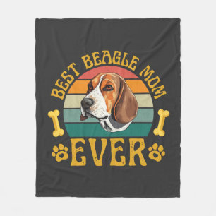 Best Beagle Mum Ever, Funny Beagle Dog Canine Fleece Blanket