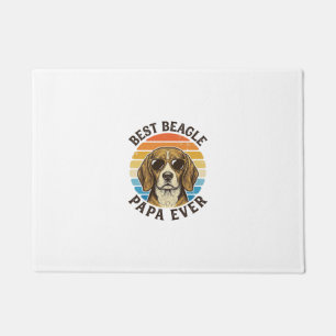 Best Beagle Papa Ever Vintage Dog Dad Shirt Design Doormat
