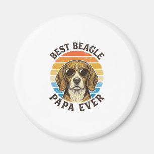 Best Beagle Papa Ever Vintage Dog Dad Shirt Design Magnet