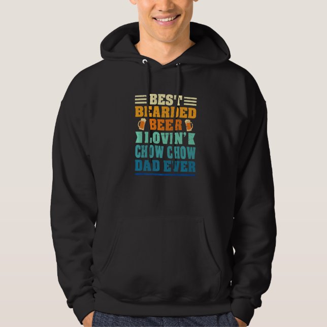 Best Bearded Beer Lovin' Chow Chow Dad Funny Dog L Hoodie (Front)