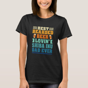Best Bearded Beer Lovin' Shiba Inu Dad Funny Dog L T-Shirt