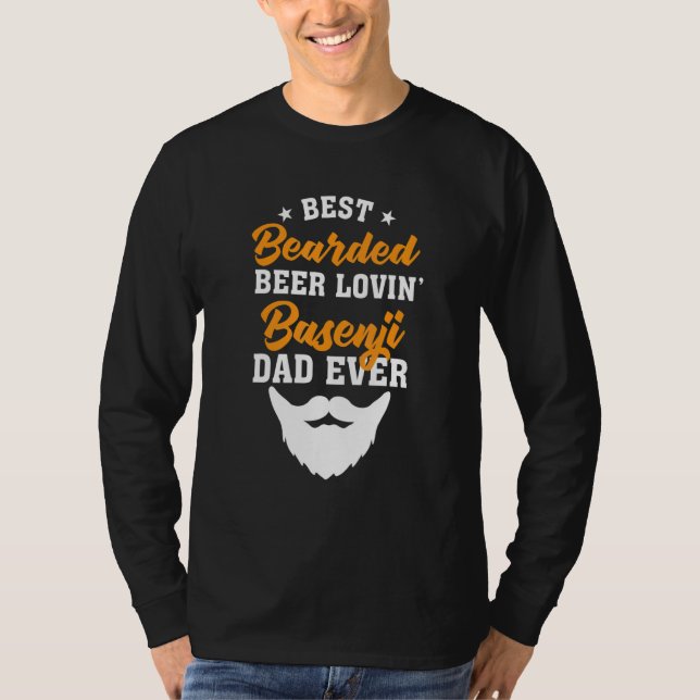 Best Bearded Beer Lovin' Whippet Dad Dog Humor T-Shirt (Front)